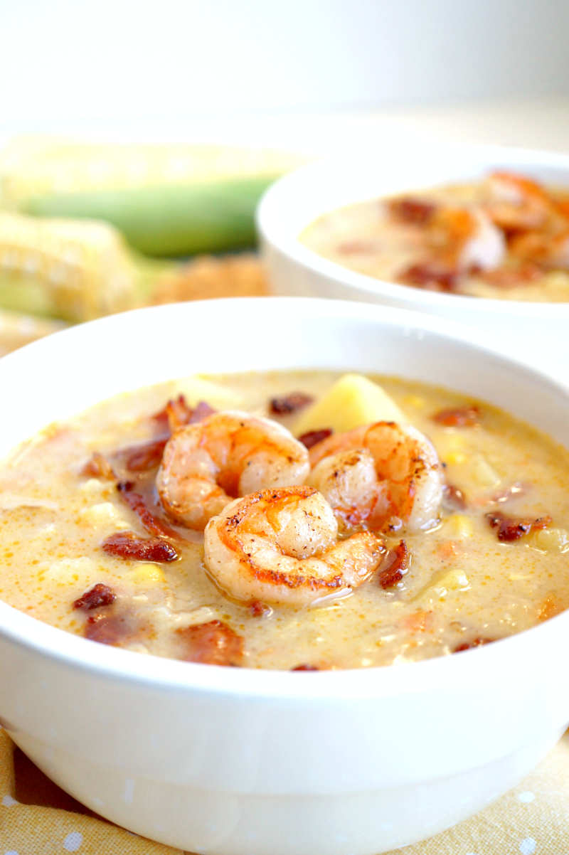 corn chowder with shrimp | The Baking Fairy