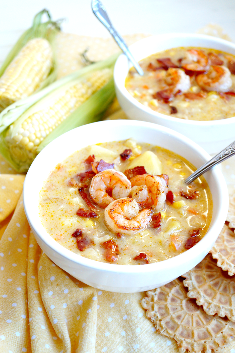 corn chowder with shrimp | The Baking Fairy
