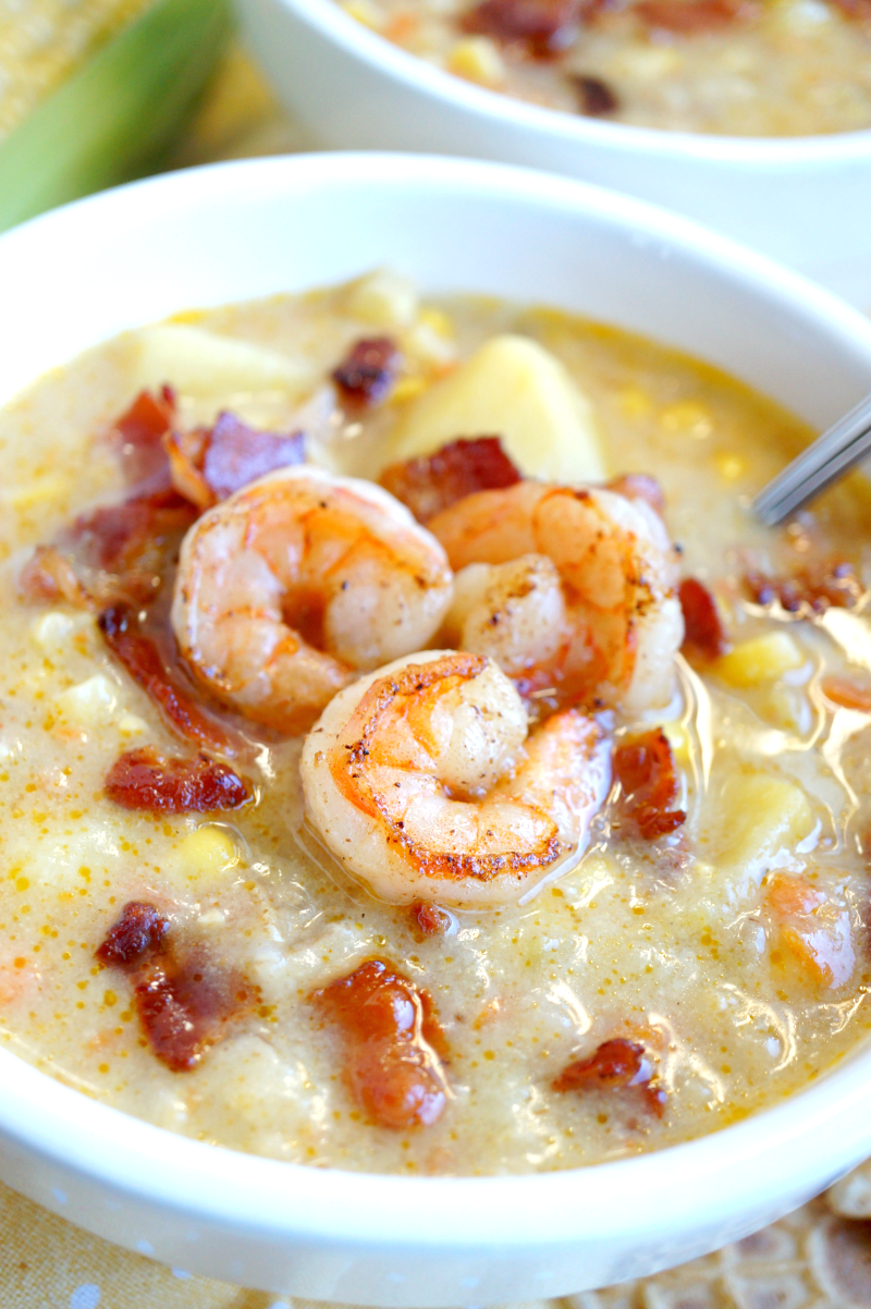 corn chowder with shrimp | The Baking Fairy