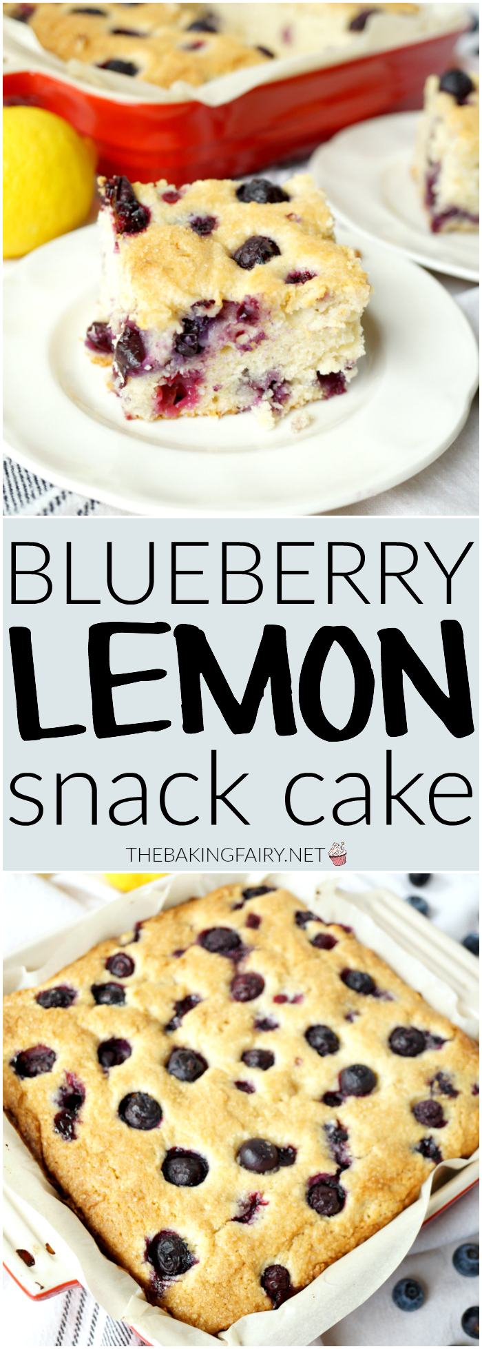 blueberry lemon snack cake | The Baking Fairy