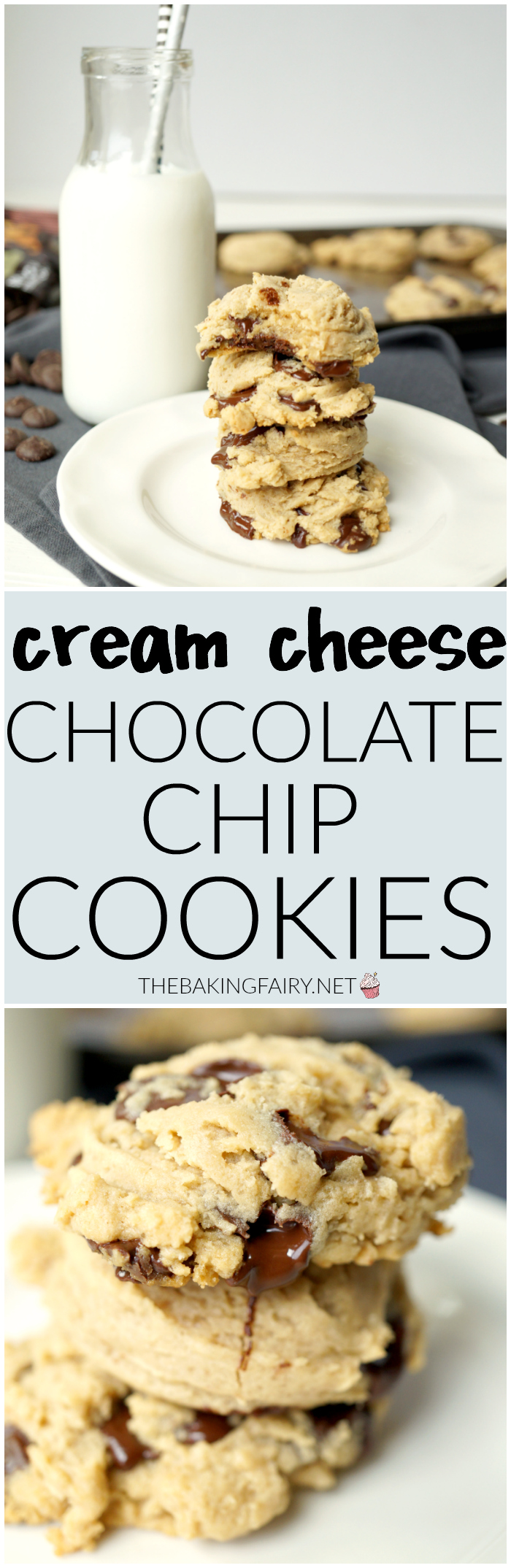 cream cheese chocolate chip cookies | The Baking Fairy