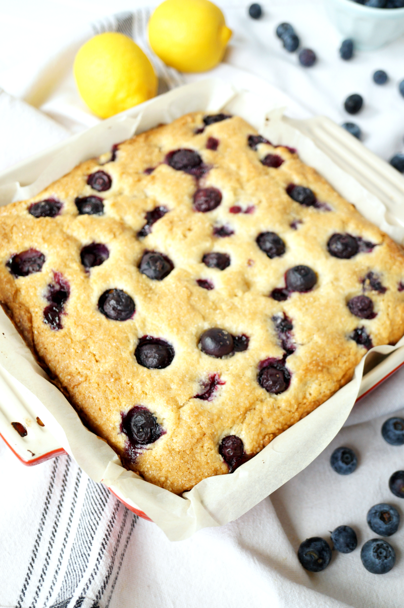 blueberry lemon snack cake | The Baking Fairy