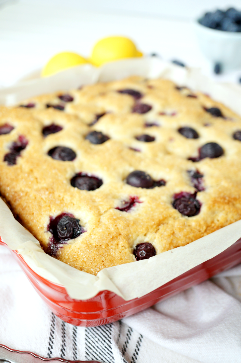 blueberry lemon snack cake | The Baking Fairy