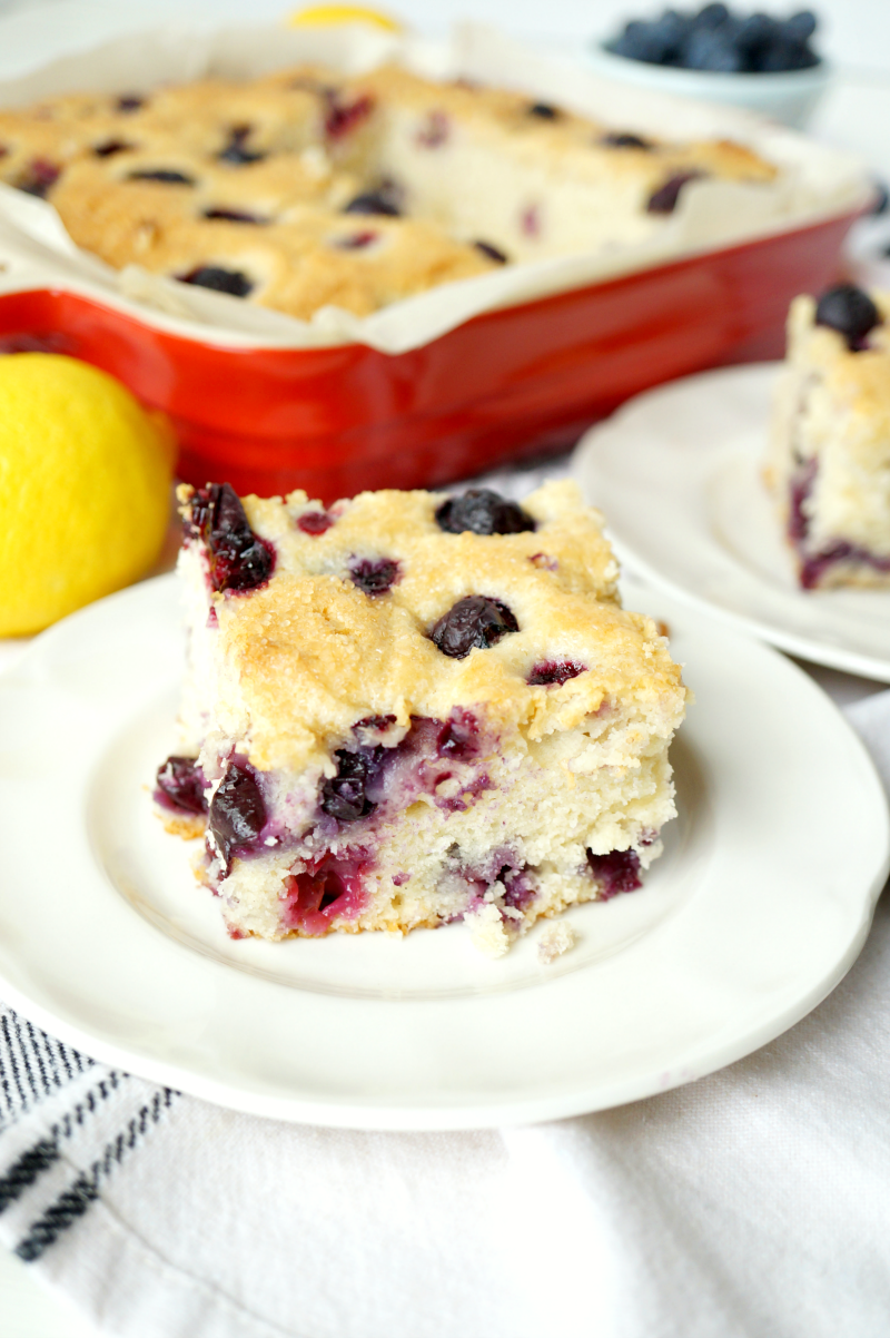 blueberry lemon snack cake | The Baking Fairy