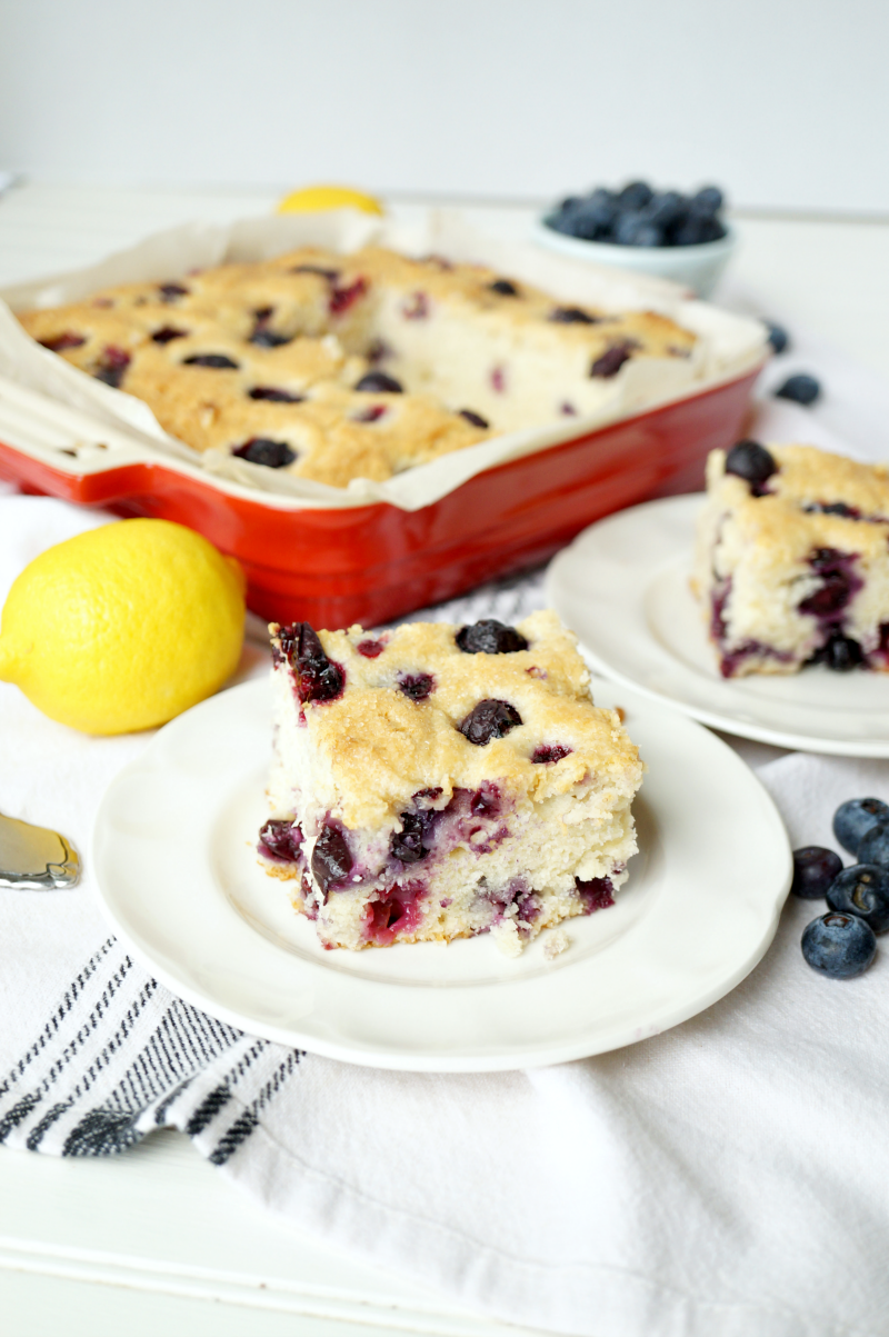 blueberry lemon snack cake | The Baking Fairy