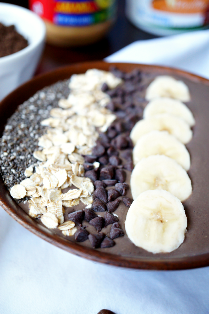 peanut butter mocha smoothie bowl | The Baking Fairy