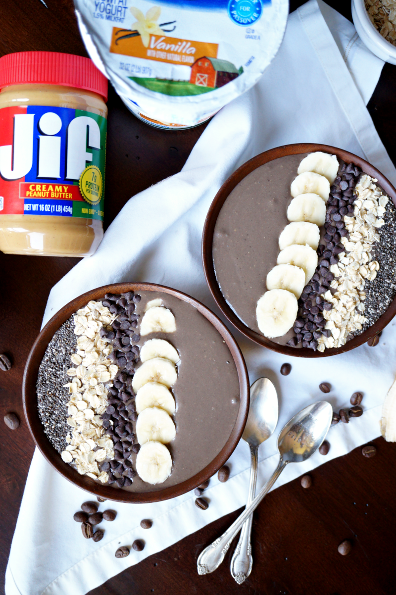 peanut butter mocha smoothie bowl | The Baking Fairy