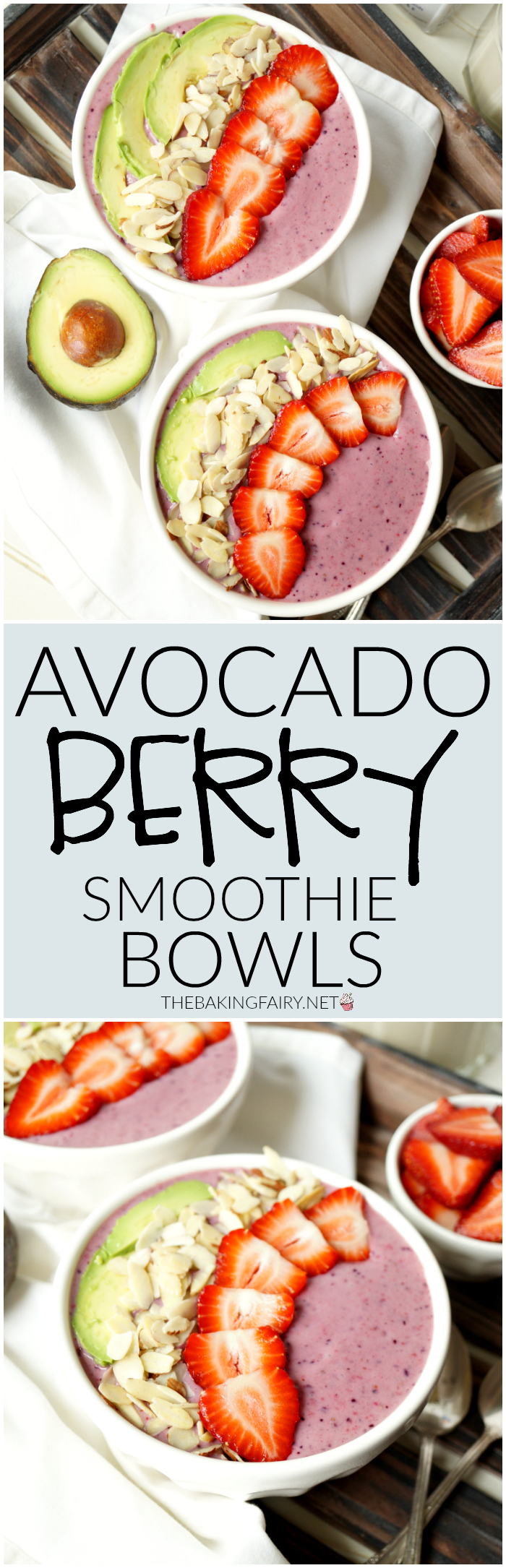 avocado berry smoothie bowl | The Baking Fairy