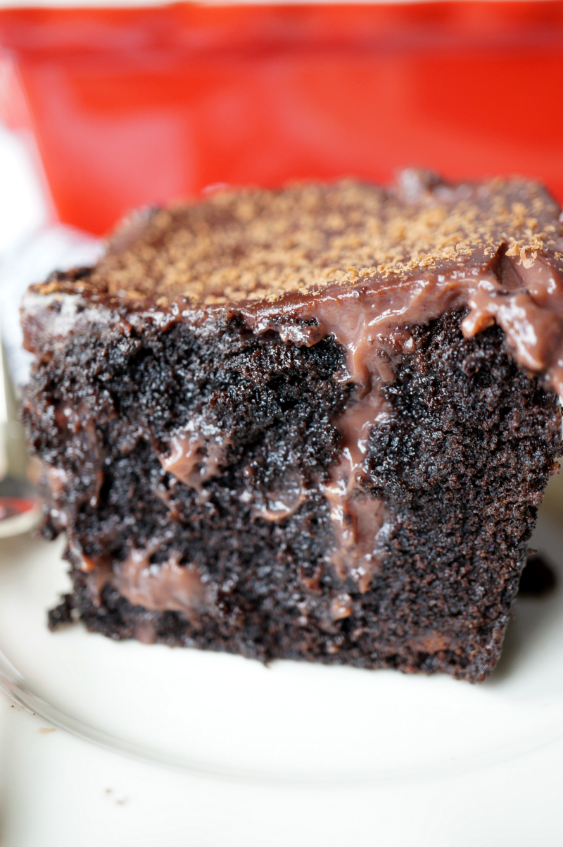 triple chocolate poke cake | The Baking Fairy