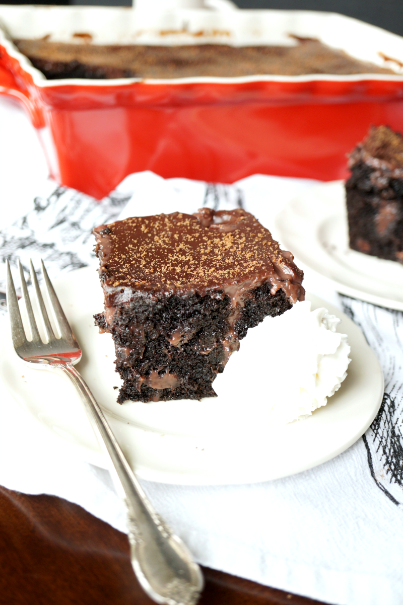 triple chocolate poke cake | The Baking Fairy