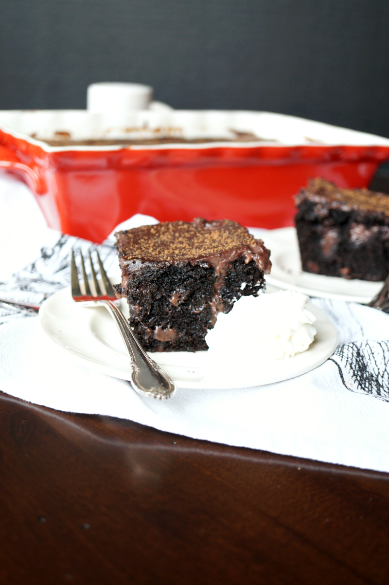 triple chocolate poke cake | The Baking Fairy