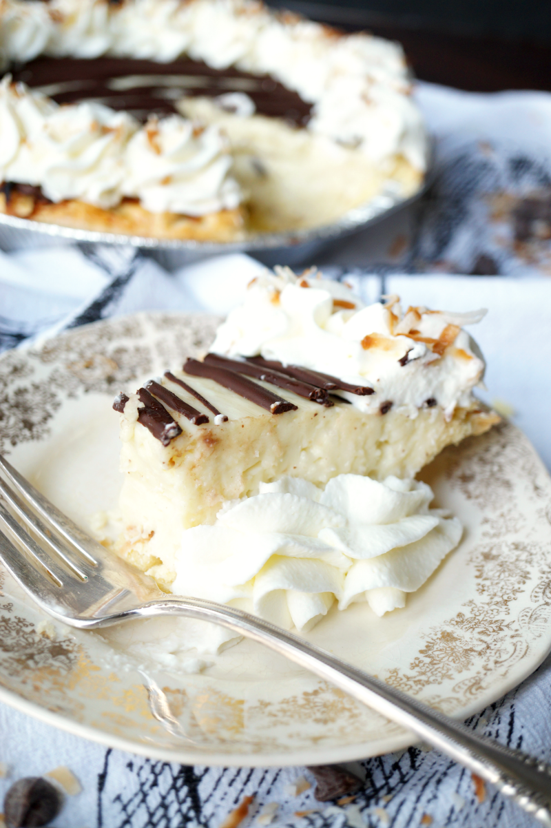 chocolate coconut cream pie | The Baking Fairy