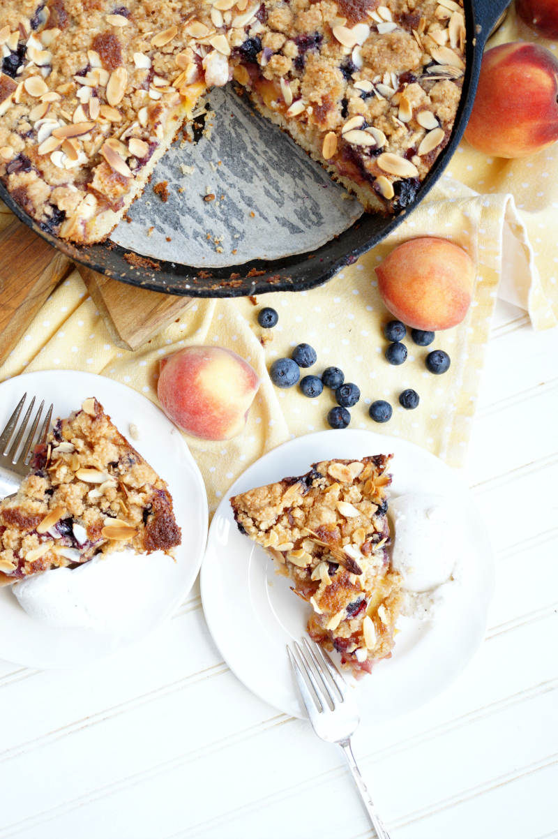 peach blueberry buckle | The Baking Fairy