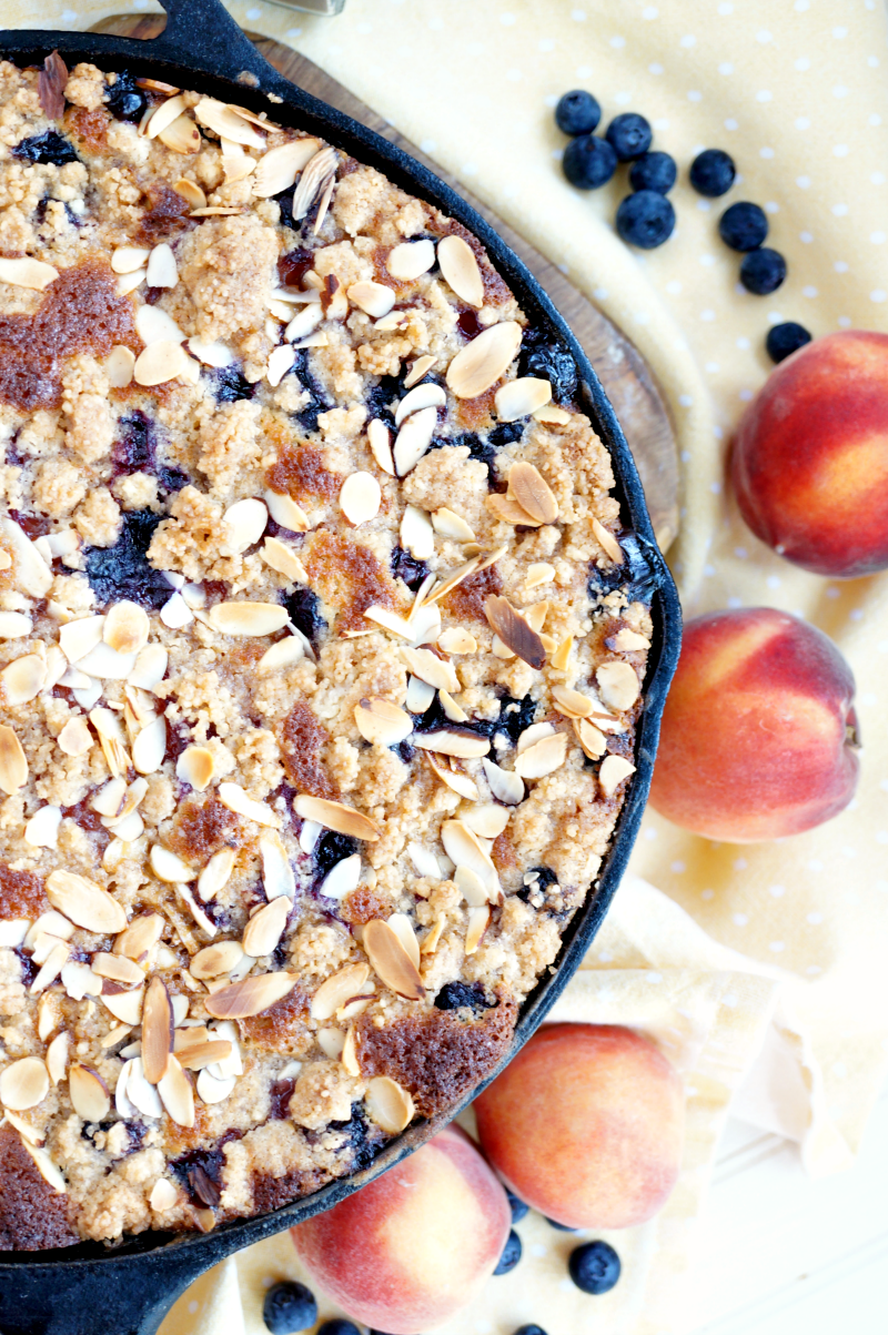 peach blueberry buckle | The Baking Fairy