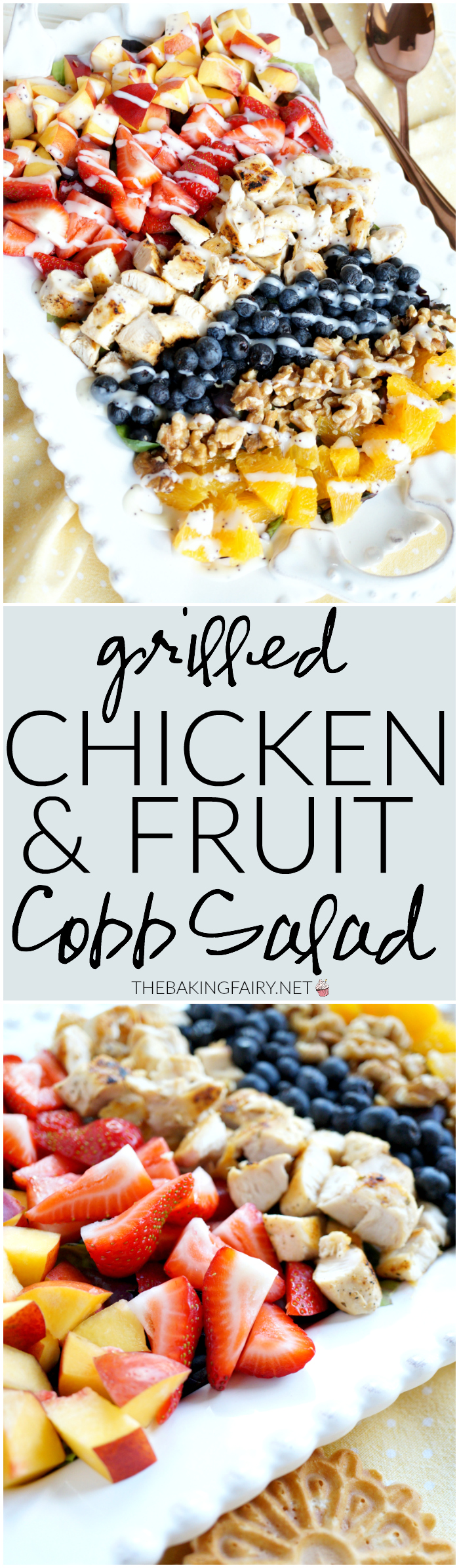 grilled chicken & fruit cobb salad | The Baking Fairy