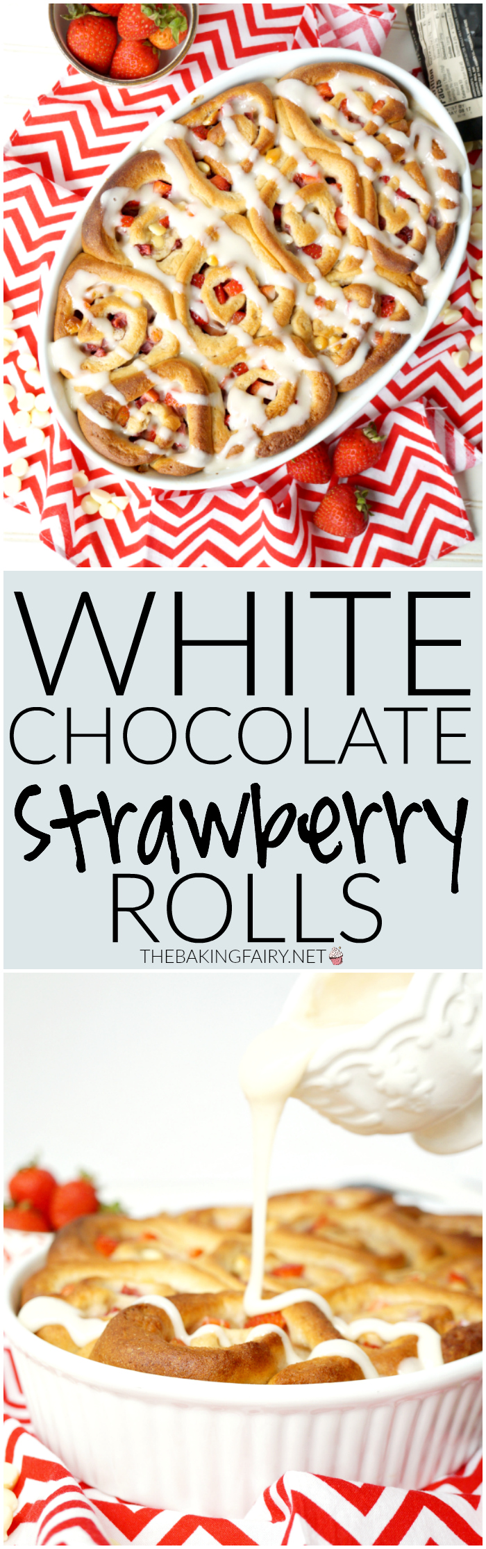 white chocolate strawberry rolls | The Baking Fairy