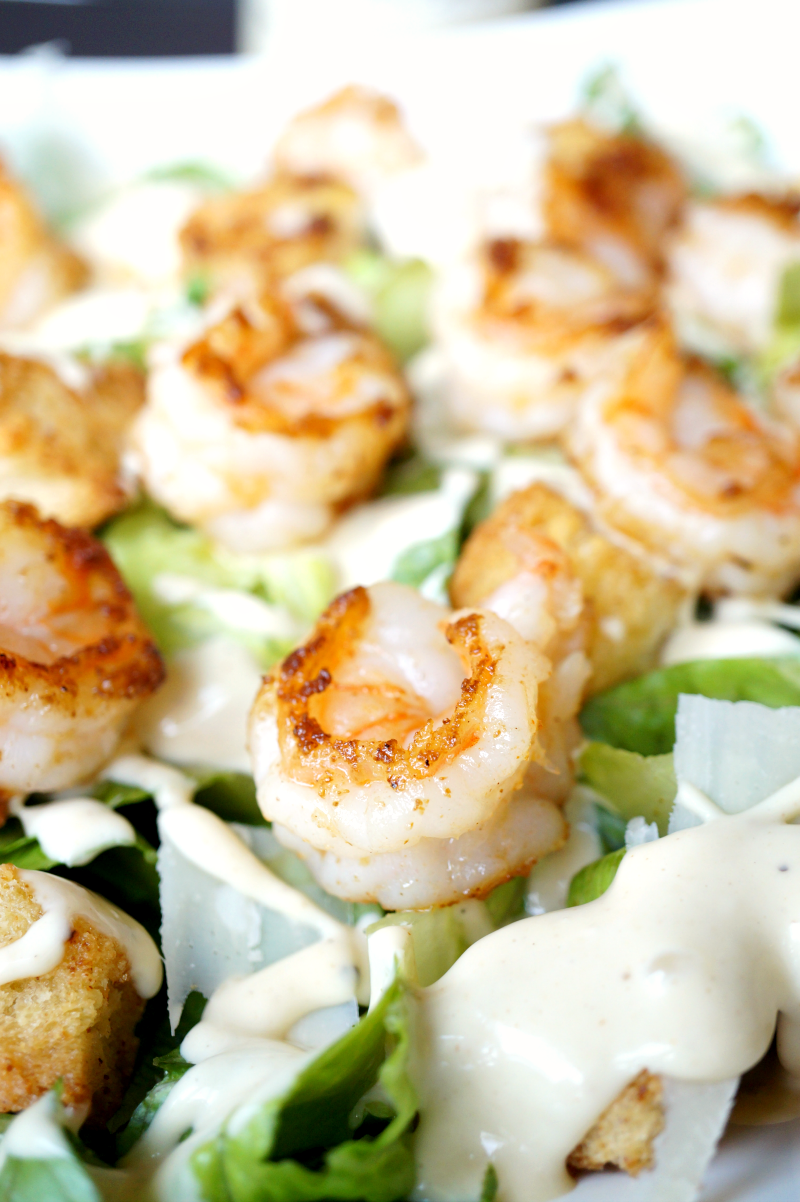 garlic shrimp caesar salad | The Baking Fairy