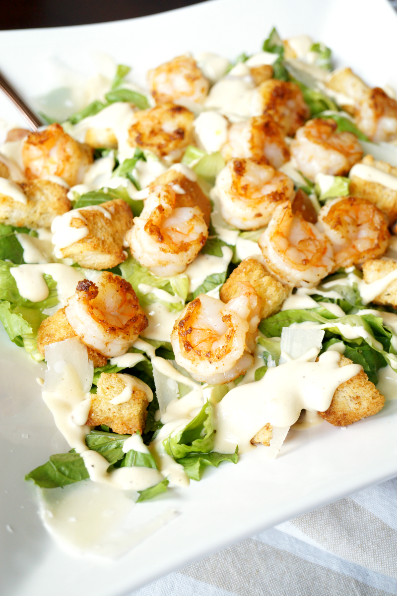 garlic shrimp caesar salad | The Baking Fairy