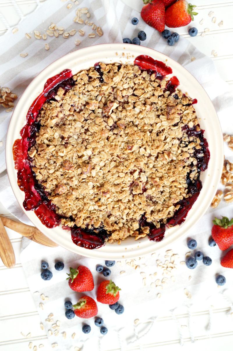 browned butter triple berry crisp | The Baking Fairy