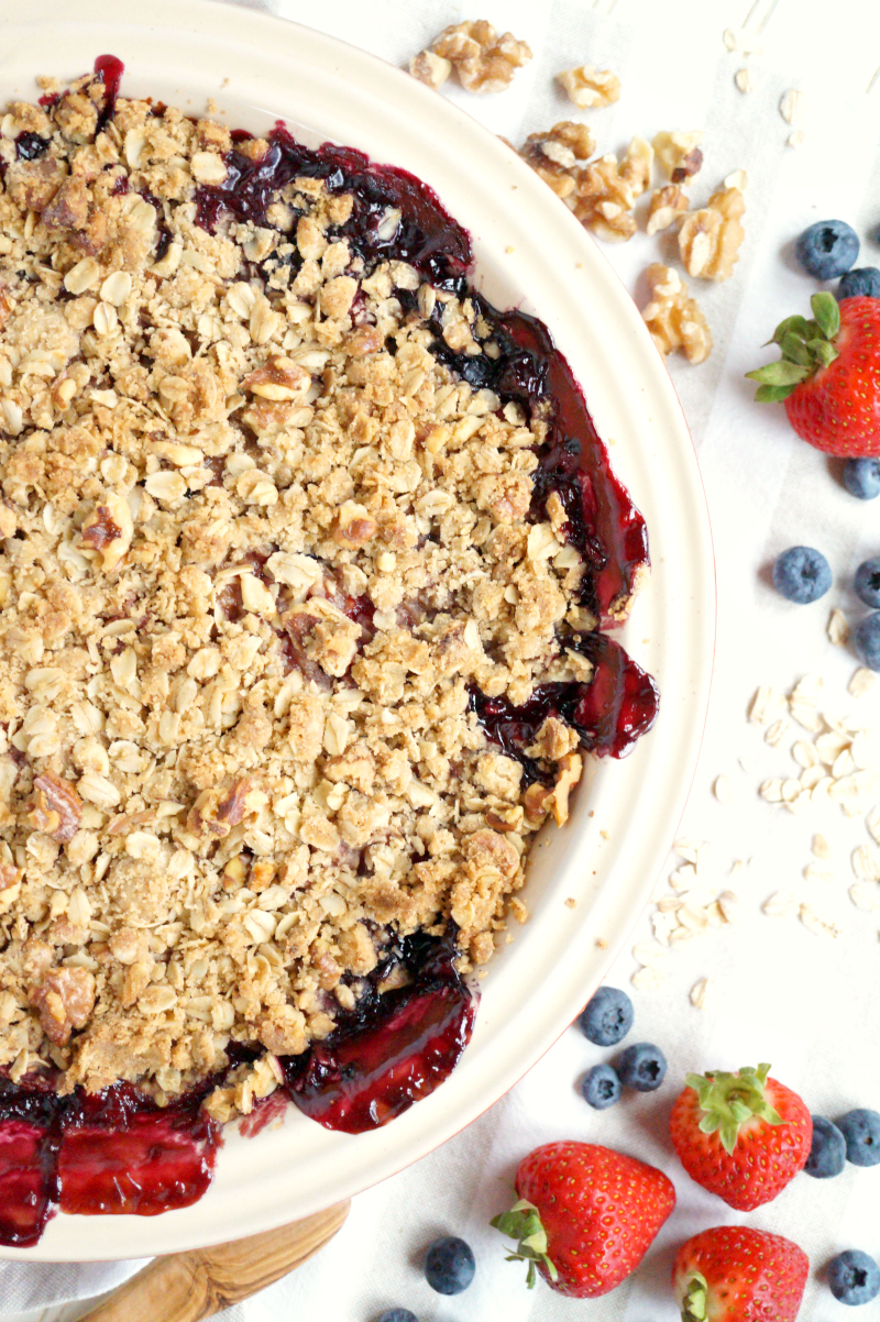 browned butter triple berry crisp | The Baking Fairy