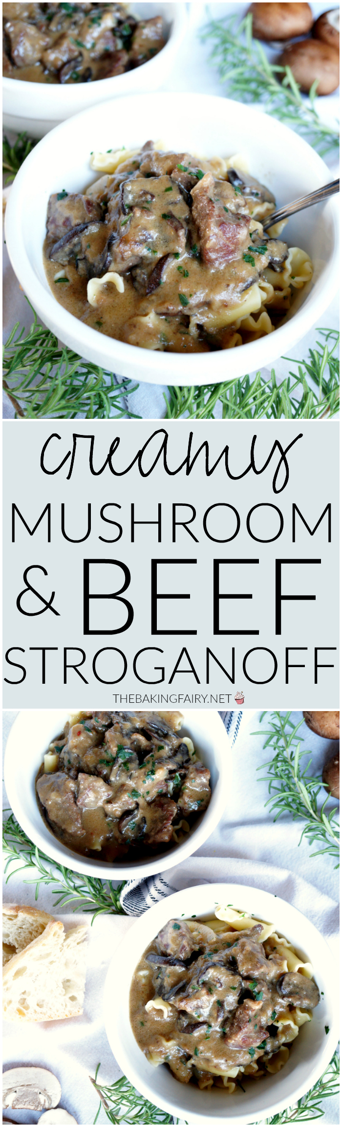 creamy mushroom and beef stroganoff | The Baking Fairy