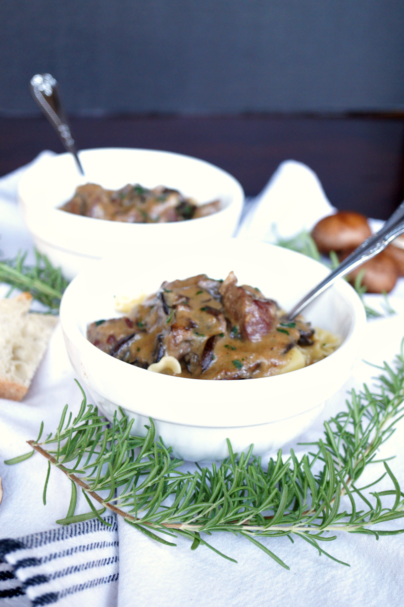 creamy mushroom and beef stroganoff | The Baking Fairy