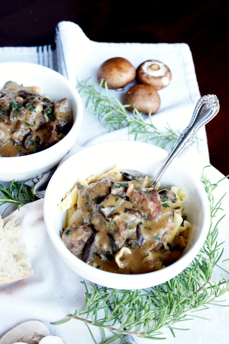 creamy mushroom and beef stroganoff | The Baking Fairy