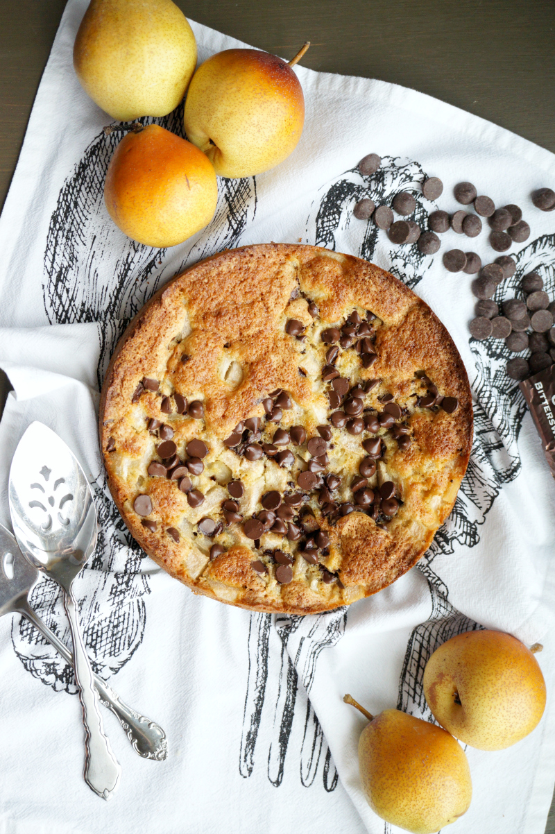 brown butter chocolate pear cake | The Baking Fairy