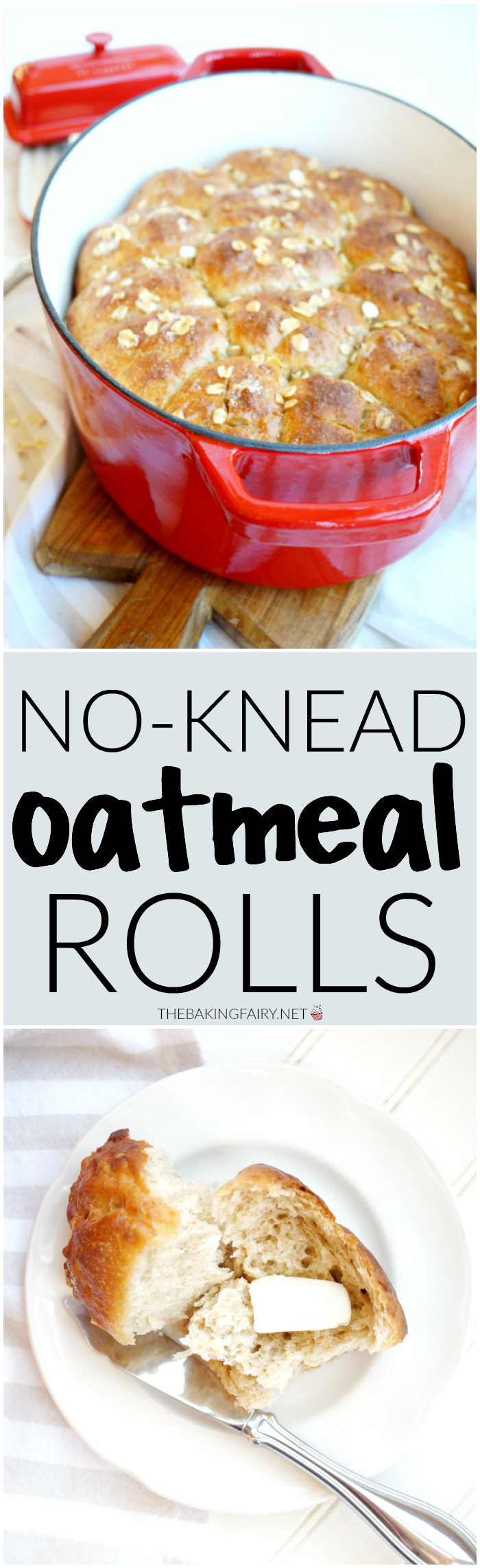 no-knead oatmeal rolls | The Baking Fairy