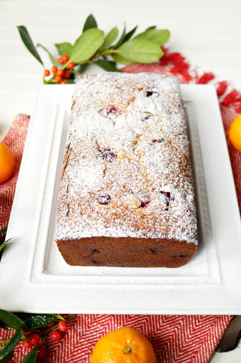 cranberry orange mascarpone loaf cake - The Baking Fairy