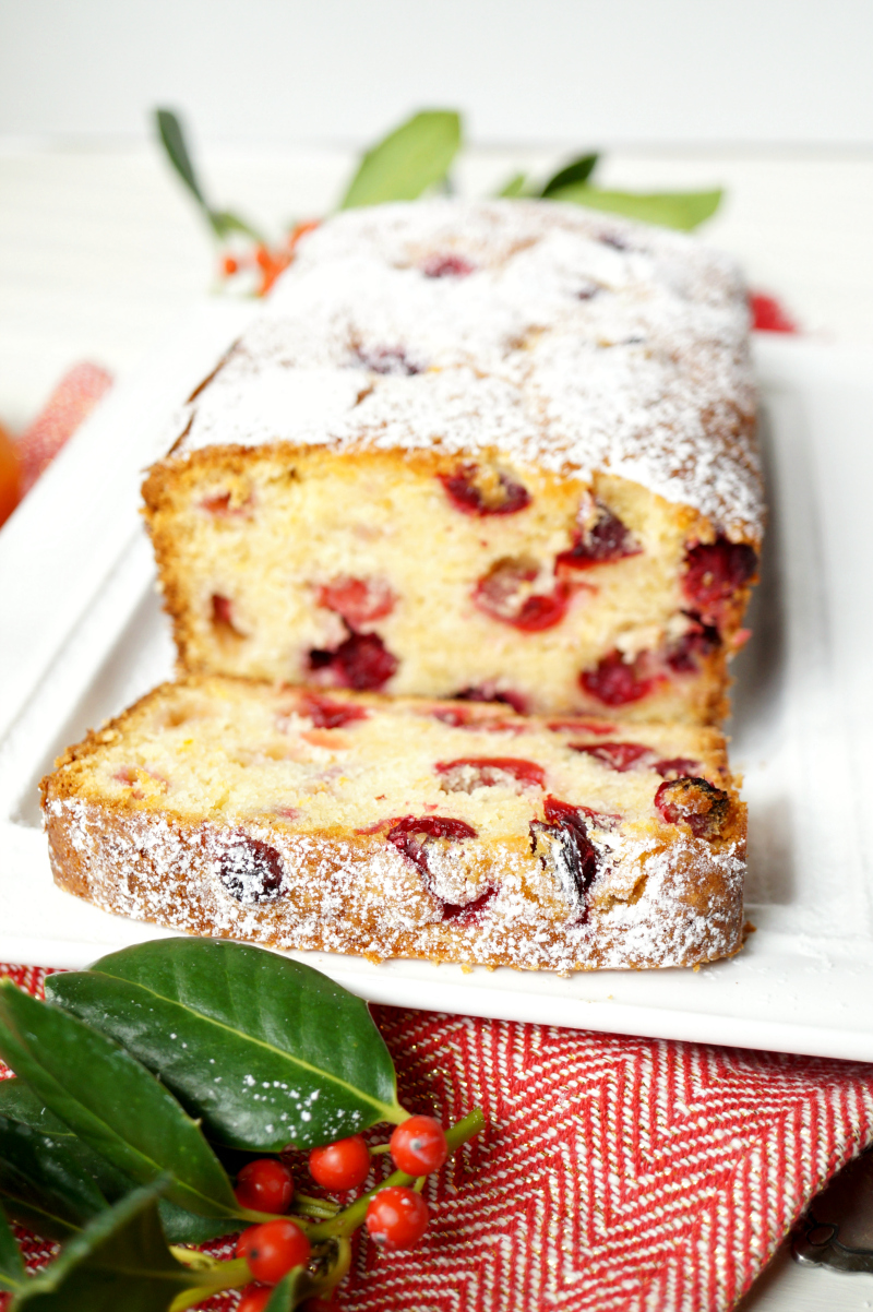 cranberry orange mascarpone loaf cake | The Baking Fairy