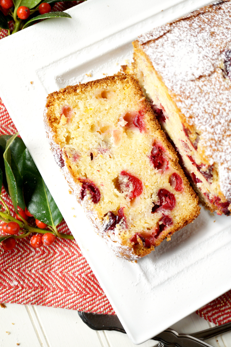 cranberry orange mascarpone loaf cake | The Baking Fairy