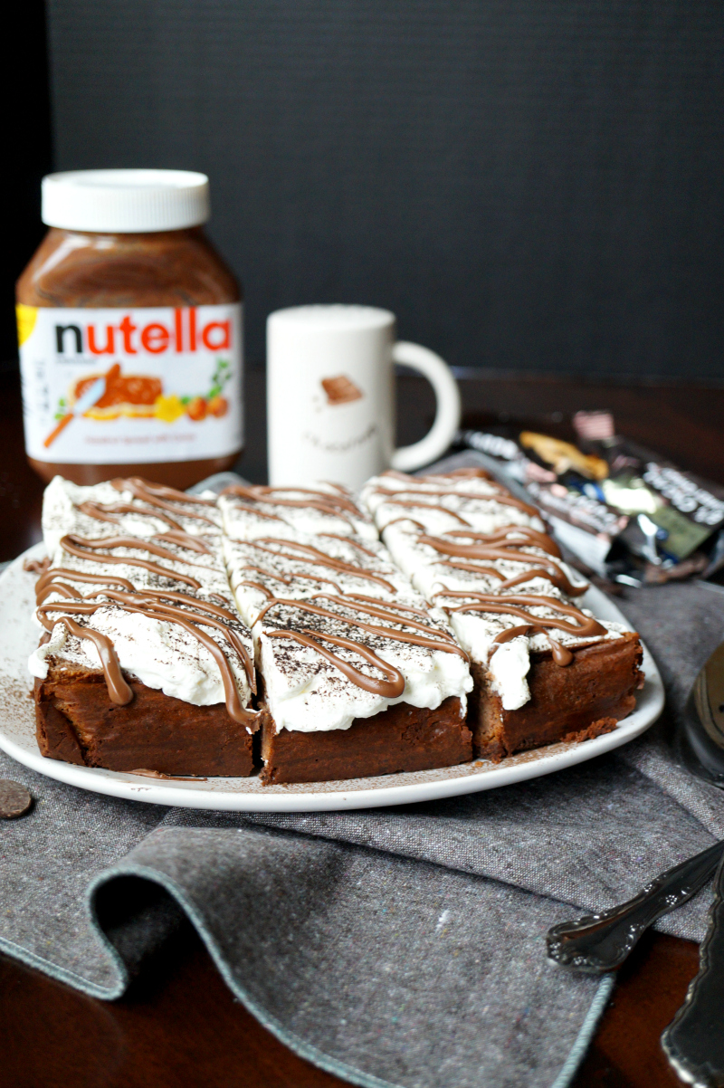 layered Nutella cheesecake bars | The Baking Fairy