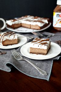 layered Nutella cheesecake bars | The Baking Fairy