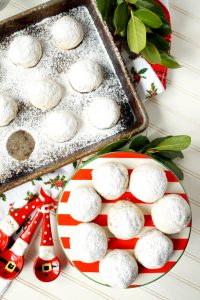 mini chocolate chip snowball cookies | The Baking Fairy