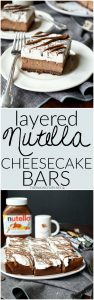 layered Nutella cheesecake bars | The Baking Fairy