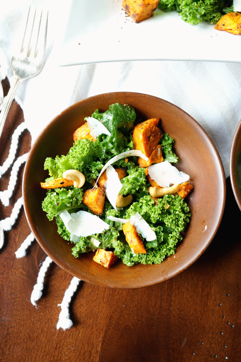 roasted sweet potato kale salad | The Baking Fairy