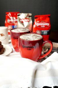 almond milk mocha with Community Coffee | The Baking Fairy