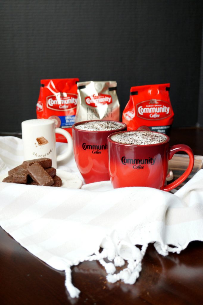 almond milk mocha with Community Coffee The Baking Fairy