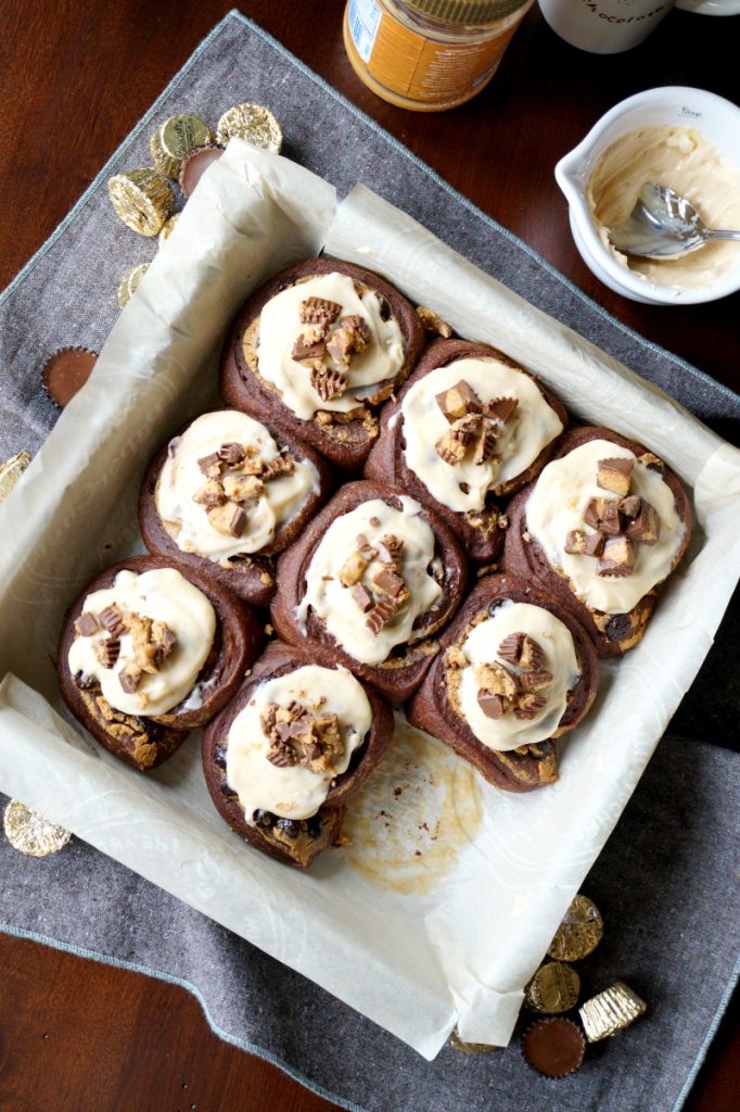 chocolate peanut butter sweet rolls | The Baking Fairy