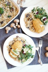 creamy parmesan mushroom risotto | The Baking Fairy