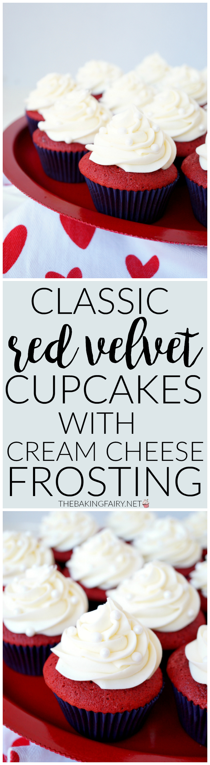 red velvet cupcakes with cream cheese frosting | The Baking Fairy