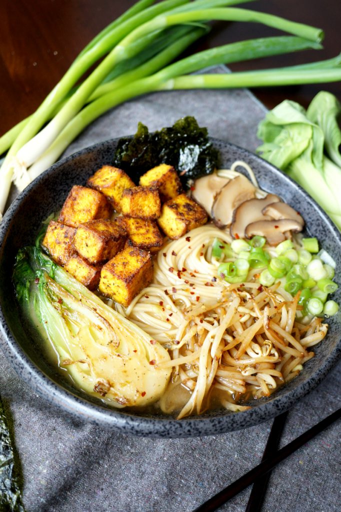 vegan crispy tofu ramen noodles The Baking Fairy