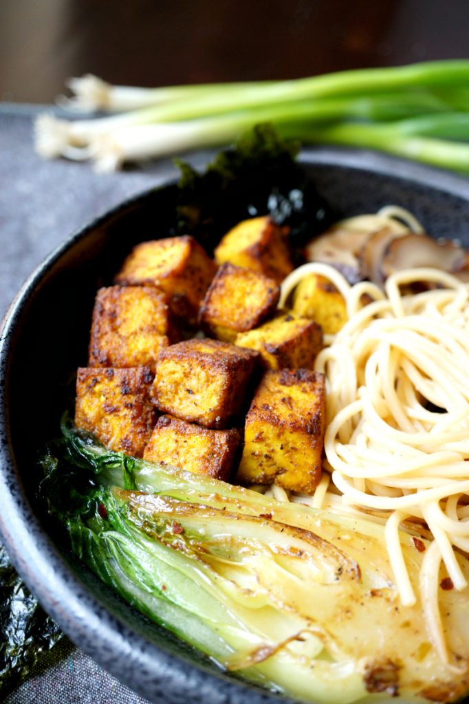 vegan crispy tofu ramen noodles The Baking Fairy