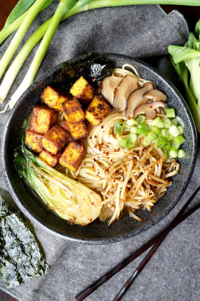 Tahini Miso Ramen with Crispy Tofu - Del's cooking twist