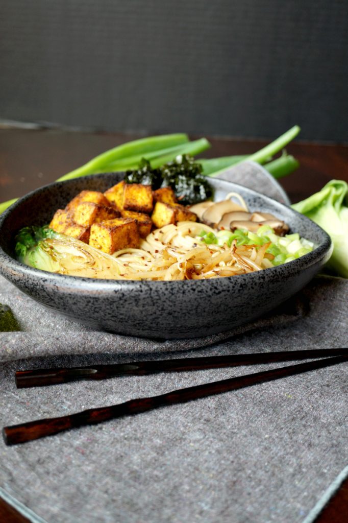 vegan crispy tofu ramen noodles The Baking Fairy
