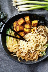 vegan crispy tofu ramen | The Baking Fairy