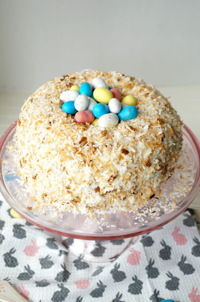 easter nest italian cream cake