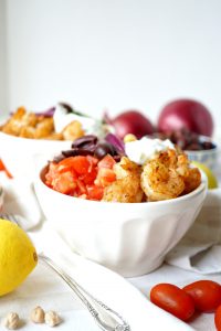 Greek grilled shrimp quinoa bowls | The Baking Fairy