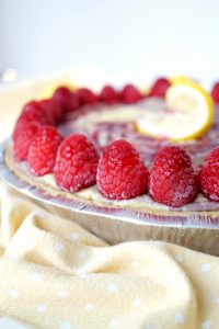 vegan lemon raspberry cheesecake pie | The Baking Fairy